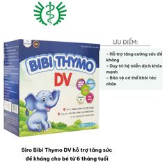 Siro Bibi Thymo DV - Hỗ trợ tăng sức đề kháng cho trẻ từ 6 tháng tuổi, bổ sung vitamin và khoáng chất thiết yếu, giúp ăn ngon miệng hơn.