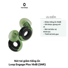 Nút Tai Giảm Tiếng Ồn Loop Engage Plus 16dB SNR - Lọc Âm Thanh Tốt Nhất, Thiết Kế Thời Trang, Sử Dụng Hàng Ngày