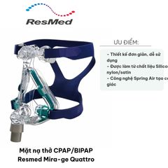 Mặt nạ thở CPAP/BIPAP Resmed Mira-ge Quattro - Thiết kế tinh xảo, thoải mái, hiệu suất cao cho giấc ngủ ngon