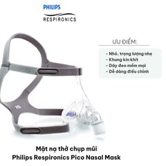 Mặt nạ thở chụp mũi Philips Respironics Pico - Thiết kế nhỏ gọn, nhẹ và thoải mái, hoàn hảo cho giấc ngủ yên bình