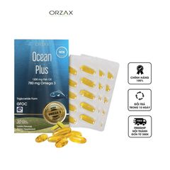 Viên uống bổ sung Omega 3 Orzax Ocean Plus - Hỗ trợ cải thiện thị giác, sức khỏe não bộ, tim mạch, xương khớp - Hộp 30 viên