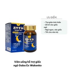 Viên uống hỗ trợ giấc ngủ Gaba Ex Wakenko - Giúp dễ ngủ, giảm stress, mang đến giấc ngủ sâu và ngon tự nhiên, cho người trưởng thành trên 18 tuổi.