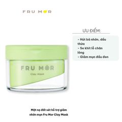 Mặt Nạ Đất Sét Fru Mor - Hỗ Trợ Giảm Nhờn, Mụn Đầu Đen Chiết Xuất Từ Thiên Nhiên Dưa Gang, Rau Má, Dành Cho Da Dầu, Mụn