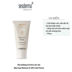 Gel Dưỡng Da Dầu Mụn Retises 0.50% Gel Facia - Chống Lão Hóa, Làm Sáng Da, Hỗ Trợ Điều Trị Mụn Trứng Cá, Thương Hiệu Sesderma