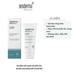 Gel điều tiết bã nhờn Sebovalis Facial Gel 50ml - Chăm sóc da dầu mụn, giảm viêm, ngăn ngừa mụn hiệu quả từ Sesderma