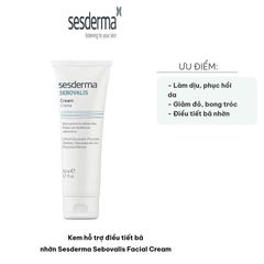 Kem Dưỡng Ẩm Sesderma Sebovalis - Hỗ Trợ Điều Tiết Bã Nhờn, Làm Dịu Da, Phục Hồi, 50ml