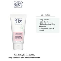 Kem Dưỡng Ẩm Dado Sens Intensive Extroderm 50ml - Giúp Da Khô Nhạy Cảm Mềm Mại, Duy Trì Độ Ẩm, An Toàn Cho Trẻ Sơ Sinh