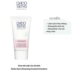 Kem Rửa Mặt Dado Sens Cleansing Cream Extroderm - Sạch Nhẹ Nhàng, Dưỡng Ẩm Cho Da Khô và Nhạy Cảm, 25ml