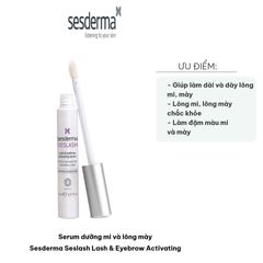Serum Dưỡng Mi và Lông Mày Sesderma Seslash - Tăng Cường Dài Rậm, Phục Hồi Độ Dày Mày Miu - Dưỡng Chất Chuyên Sâu 5ml