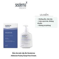 Sữa Rửa Mặt Cấp Ẩm Sesderma Hidraven Foamy 300ml - Tạo Bọt Không Xà Phòng, Dành Cho Da Nhạy Cảm, Làm Sạch Dịu Nhẹ