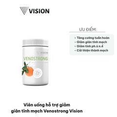 Viên Uống Hỗ Trợ Giảm Giãn Tĩnh Mạch Venostrong Vision - Tăng Cường Tuần Hoàn Máu, Cải Thiện Độ Đàn Hồi Mạch Máu, 60 Viên