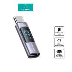 Đầu Chuyển C to C USAMS US-SJ682 AU18 100W Adapter Nhôm Hợp Kim - Tiện Lợi Kết Nối Thiết Bị Type-C và Đầu Ra Digital Display