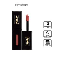 Son kem YSL Rouge Pur Couture Vinyl Cream Lip Stain màu 440 Rose Player - Đỏ Hồng Sang Trọng, Giữ Màu Lên Đến 10 Giờ, Chất Son Mịn Màng