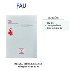 Mặt nạ Fau SOS Skin Solution Mask - Hộp 10 miếng Giảm Đỏ, Làm Dịu Da Kích Ứng, Cấp Ẩm và Phục Hồi Da Hàn Quốc