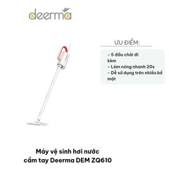 Máy Vệ Sinh Hơi Nước Cầm Tay Deerma DEM ZQ610 - Đa Năng 5 Đầu Chải, Lau Sàn, Lau Kính, Ủi Quần Áo, Thiết Kế Gọn Nhẹ, Nhiệt Độ 150°C