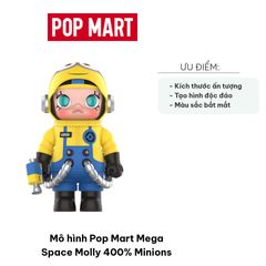 Mô hình Pop Mart Mega Space Molly 400% Minions - Sưu tập thú vị, chất liệu cao cấp, trang trí độc đáo cho fan của Minions