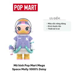 Mô hình Pop Mart Mega Space Molly 1000% Daisy Duck - Figurine của Disney, Trang trí nhà cửa độc đáo, Quà tặng cho người hâm mộ