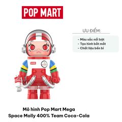 Mô Hình Pop Mart Mega Space Molly 400% Team Coca-Cola - Figurine Phi Hành Gia Độc Đáo Chất Liệu PVC/ABS/Gifts Cho Người Hâm Mộ