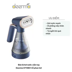 Bàn Là Hơi Nước Cầm Tay Deerma GT10W - 5 Lỗ Phun Hơi, Bình Chứa 120ml, Giúp Ủi Nhanh Chóng, Gọn Nhẹ, Du Lịch Tiện Dụng