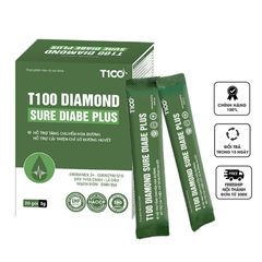T100 Diamond Sure Diabe Plus - Bột uống hỗ trợ cải thiện đường huyết và sức khỏe tim mạch, chiết xuất tự nhiên, gói 3g