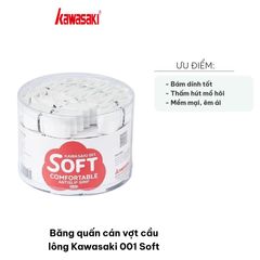 Băng Quấn Cán Vợt Cầu Lông Kawasaki 001 Soft - Chất Liệu Mềm Mại, Thấm Hút Mồ Hôi, Bảo Vệ Cán Vợt - Phụ Kiện Thể Thao Chất Lượng Cao