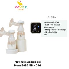 Máy Hút Sữa Điện Đôi Moaz BéBé MB – 094, Đa Chức Năng Hiện Đại, Kích Sữa & Massage Cho Mẹ, Thiết Kế Tiện Lợi 2024