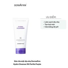 Sữa Rửa Mặt Dịu Nhẹ Dermafirm Hydra Cleanser R4 Perilla Purple - Làm Sạch Sâu Cho Da Nhạy Cảm, Phù Hợp Với Độ pH 5.5-5.9