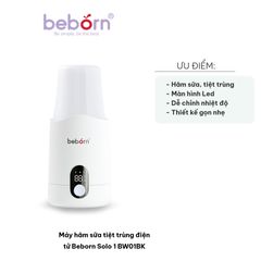 Máy Hâm Sữa Tiệt Trùng Điện Tử Beborn Solo 1 BW01BK - Hâm Sữa và Đồ Ăn An Toàn, Chất Lượng Cao, Dinh Dưỡng Tối Ưu Cho Bé.