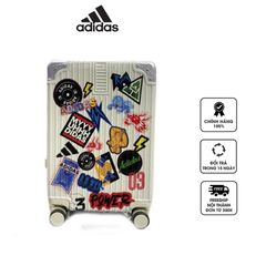 Vali Adidas Sticker 03 Màu Trắng Kem - Vali Kéo Cao Cấp Chống Va Đập, Phong Cách Năng Động, Thích Hợp Du Lịch Ngắn Hạn