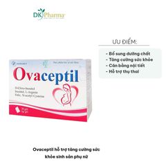 Viên Uống Ovaceptil Tăng Cường Sức Khỏe Sinh Sản Phụ Nữ - Bổ Sung Inositol, Vitamin và Khoáng Chất Thiết Yếu, Hỗ Trợ Chuẩn Bị Mang Thai