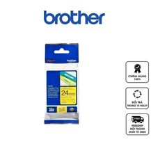 Nhãn In Brother TZe-651 24mm Chữ Đen Nền Vàng - Chống Thấm, Chịu Ma Sát, Dễ Đọc Cho Công Việc Văn Phòng