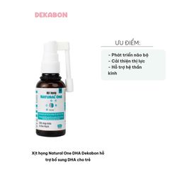 Xịt Họng Natural One DHA Dekabon 30ml - Hỗ Trợ Bổ Sung DHA và Nutrients Cho Trẻ Em, Phát Triển Thị Lực và Trí Não