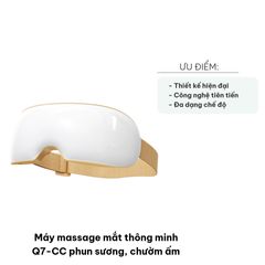 Máy Massage Mắt Thông Minh Q7-CC - Phun Sương, Chườm Ấm, Giảm Căng Thẳng, Tăng Cường Lưu Thông Máu, Thiết Kế Gọn Nhẹ, Dễ Dàng Mang Theo