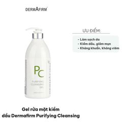Gel Rửa Mặt Kiềm Dầu Dermafirm 1000ml - Purifying Cleansing, Làm Sạch Tối Đa, Ngăn Ngừa Mụn, Dành Cho Da Dầu, Kháng Viêm, Kháng Khuẩn