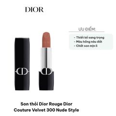 Son thỏi Dior Rouge Couture Velvet 300 - Hồng Đất Sang Trọng, Chất Son Mịn Lì, Bám Lâu, Dành Cho Mọi Tông Da 722995