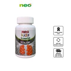 Viên nhai bổ sung kẽm hữu cơ cho bé Neo Kids Gummies Vitazinc - Tăng sức đề kháng, hỗ trợ trẻ ăn ngon, vị dâu thơm ngon, 60 viên
