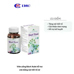 Viên uống Bách Xuân hỗ trợ cân bằng nội tiết tố nữ - Tăng cường sức khỏe và cải thiện tâm trạng cho phụ nữ trưởng thành, 60 viên