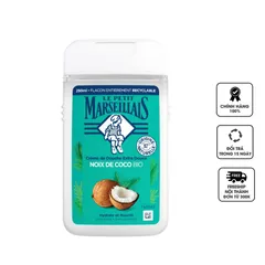Sữa Tắm Hương Dừa Le Petit Marseillais Noix De Coco Bio 250ml - Dưỡng Da Mịn Màng, Làm Sạch Dịu Nhẹ, Hương Thơm Tự Nhiên