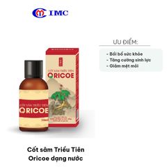 Cốt Sâm Triều Tiên Oricoe Dạng Nước 30ml - Hỗ Trợ Sức Khỏe Toàn Diện, Tăng Cường Sinh Lực Nam Giới, Giải Độc Gan