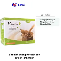 Bột Dinh Dưỡng Vhealth Hỗ Trợ Năng Lượng - Bữa Ăn Lành Mạnh Vị Socola & Trà Xanh, 20 Gói, Thực Phẩm Chức Năng Giúp Tăng Cường Sức Khỏe