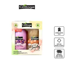 Set quà tặng Cottage chăm sóc cơ thể - Sữa tắm 250ml & Tẩy da chết 270ml, Hương thơm dễ chịu, Quà tặng hoàn hảo cho mọi dịp
