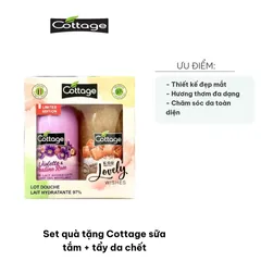 Set quà tặng Cottage chăm sóc cơ thể - Sữa tắm 250ml & Tẩy da chết 270ml, Hương thơm dễ chịu, Quà tặng hoàn hảo cho mọi dịp