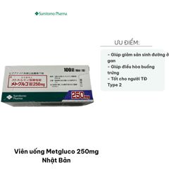 Viên uống Metgluco 250mg Nhật Bản - Hỗ trợ kiểm soát đường huyết, giảm sản sinh đường, tốt cho buồng trứng - Thực phẩm chức năng sức khỏe