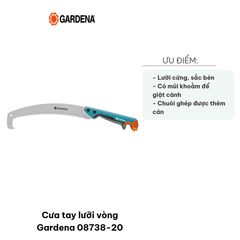 Cưa tay lưỡi vòng Gardena 08738-20 cao cấp - Cưa cành théo không rỉ, tay cầm nhựa HDPE, thích hợp cho làm vườn và sửa chữa ngoài trời