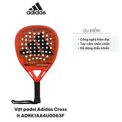 Vợt Padel Adidas Cross It ADRK1AA4U0063F - Dụng Cụ Thể Thao Chuyên Nghiệp Tấn Công, Công Nghệ Hiện Đại, Đầu Nặng, Chất Liệu Carbon Aluminized