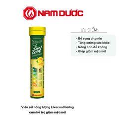 Viên Sủi Năng Lượng Livecool Hương Cam 16 Viên - Hỗ Trợ Giảm Mệt Mỏi, Bổ Sung Vitamin Nhóm B, Giúp Tăng Cường Tập Trung