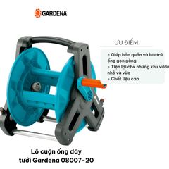 Lô cuộn ống dây tưới Gardena 08007-20 - Bảo quản ống tưới gọn gàng, chân đế xách tay, phù hợp cho khu vườn nhỏ