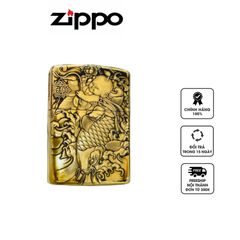 Bật Lửa Zippo Khắc Hình Cá Chép 3D ZPC4190 - Phiên Bản Đồng Sang Trọng, Ý Nghĩa Văn Hóa Á Đông, Quà Tặng Độc Đáo