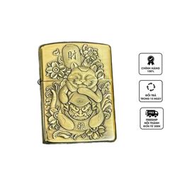 Bật Lửa Zippo Mèo Thần Tài Version 2 Khắc Hình 3D ZPC4187 - Quà Tặng May Mắn Phong Thủy Cho Dân Sưu Tầm