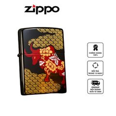 Bật Lửa Zippo CZA-2-18B Year Of The Ox Đen - Phiên Bản Giới Hạn Châu Á, Thiết Kế Maki-e Nhật Bản, Quà Tặng Độc Đáo